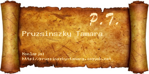 Pruzsinszky Tamara névjegykártya